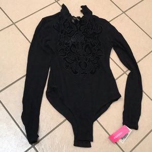 Black High Neck Bodysuit